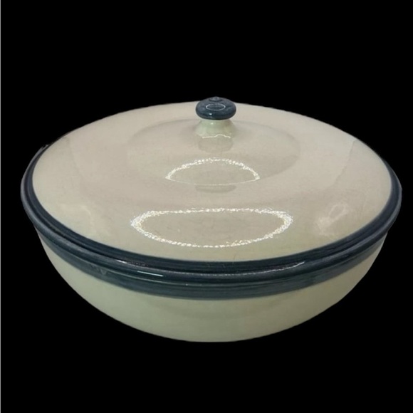 Handmade Ceramic Bowl With Lid - 11 Inch Diameter & 6 Inch Tall - Picture 3 of 6